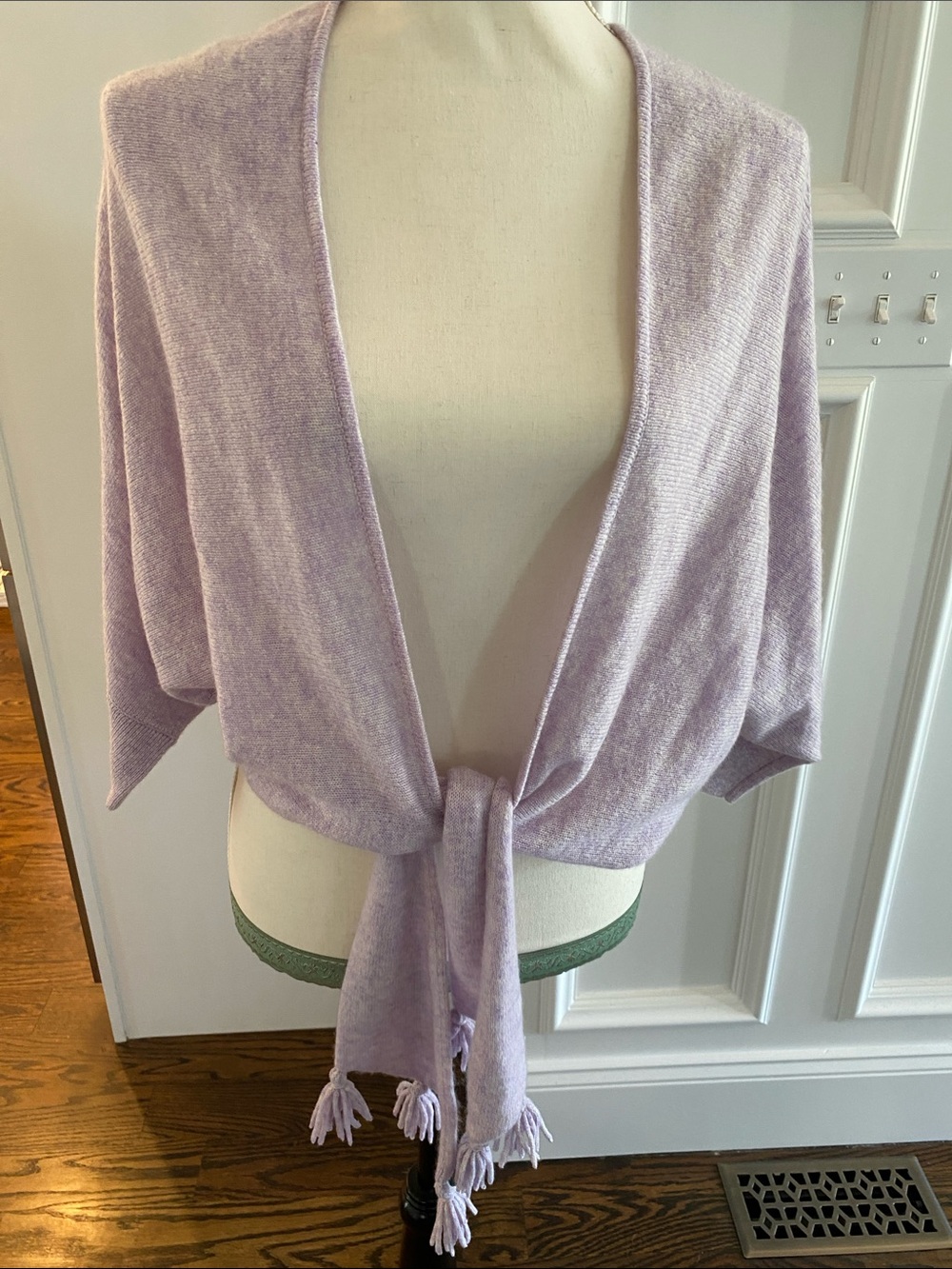 Alashan Lilac Tie-Front Cashmere Cardigan